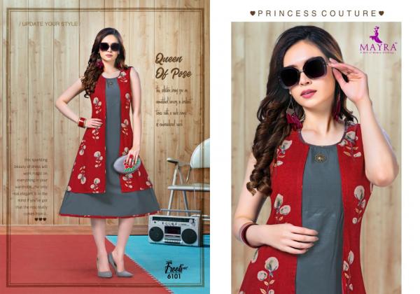 Mayra Frooti 5 Rayon Designer Kurti With Jacket 